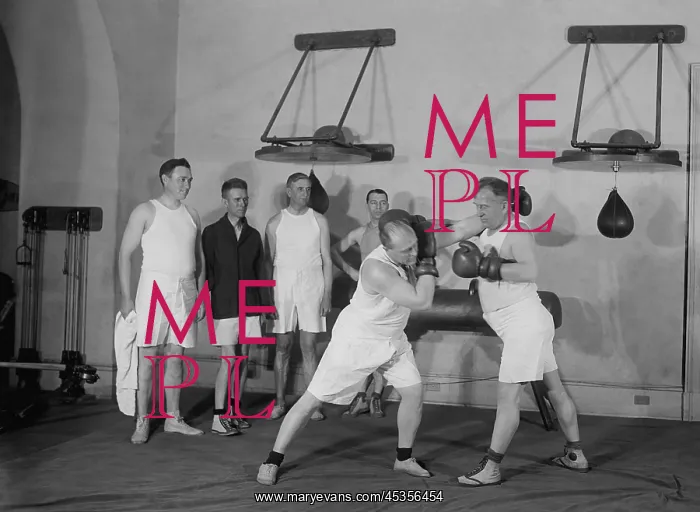: Congressional boxing match with spectators at the : Congressional boxing match with spectators at the