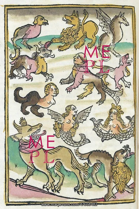 : Conrad of Megenberg, Mythical Creatures, 15th Century : Conrad of Megenberg, Mythical Creatures, 15th Century