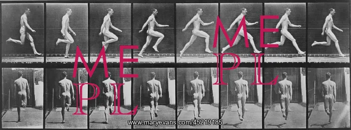 : Consecutive images of a nude man running. ? : Consecutive images of a nude man running. ?