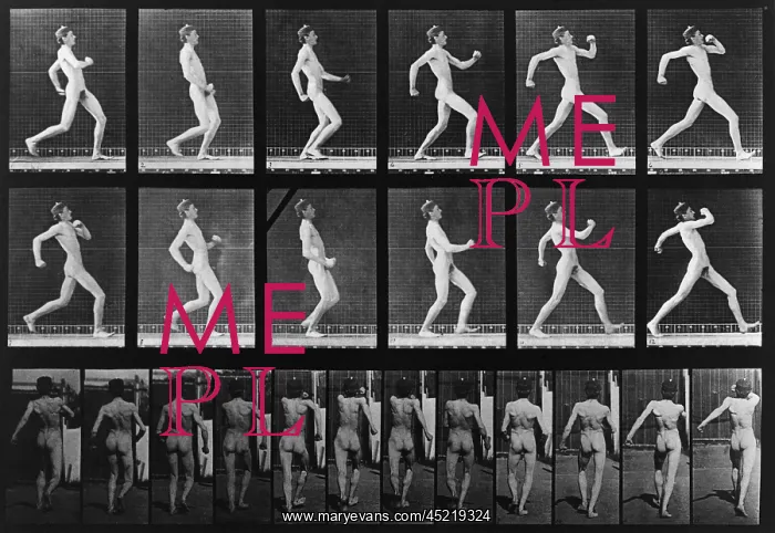 : Consecutive images of a nude man running. ? : Consecutive images of a nude man running. ?