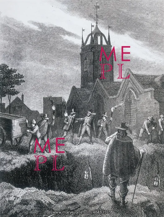 : Consigning bodies of the plague to a communal : Consigning bodies of the plague to a communal