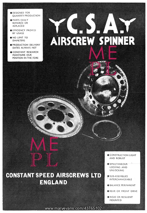 : Constant Speed Airscrews: CSA Propeller Spinners : Constant Speed Airscrews: CSA Propeller Spinners
