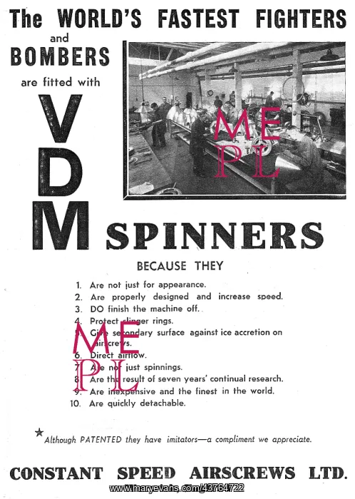 : Constant Speed Airscrews: VDM Propeller Spinners : Constant Speed Airscrews: VDM Propeller Spinners