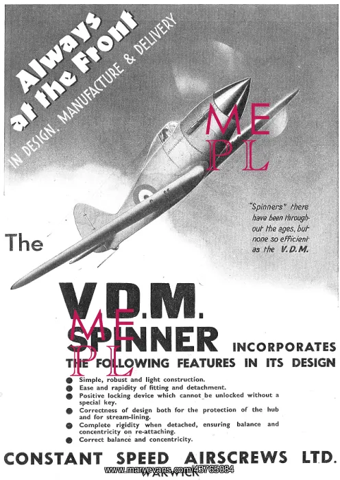 : Constant Speed Airscrews: VDM Propeller Spinners : Constant Speed Airscrews: VDM Propeller Spinners