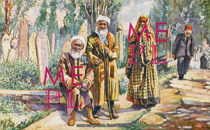 : Constantinople - Cemetery with Pilgrims : Constantinople - Cemetery with Pilgrims