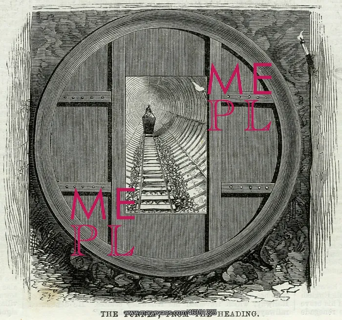 : Construction of Barlow's Tower Tunnel 1869 : Construction of Barlow's Tower Tunnel 1869