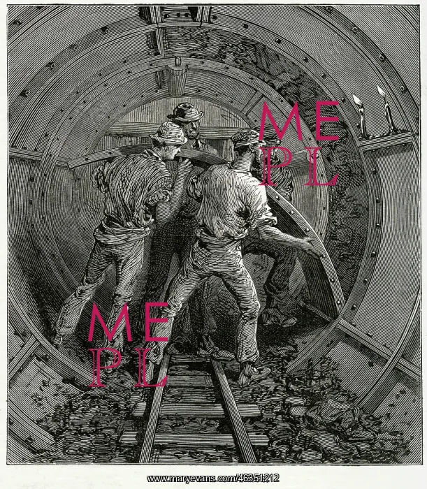 : Construction of Barlow's Tower Tunnel under the Thames 1869 : Construction of Barlow's Tower Tunnel under the Thames 1869