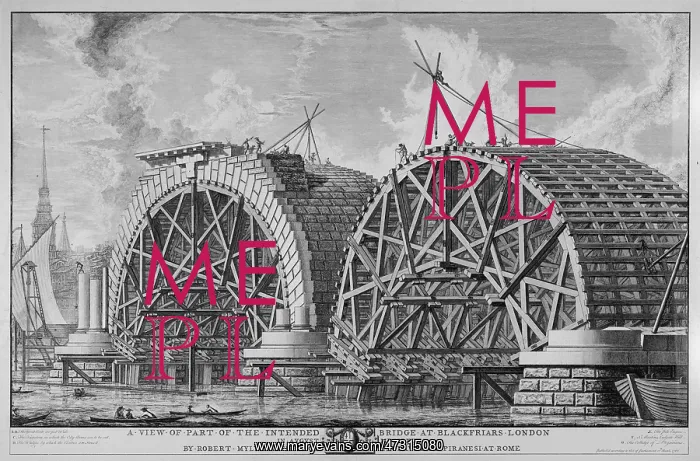 : Construction of Blackfriars bridge, London : Construction of Blackfriars bridge, London