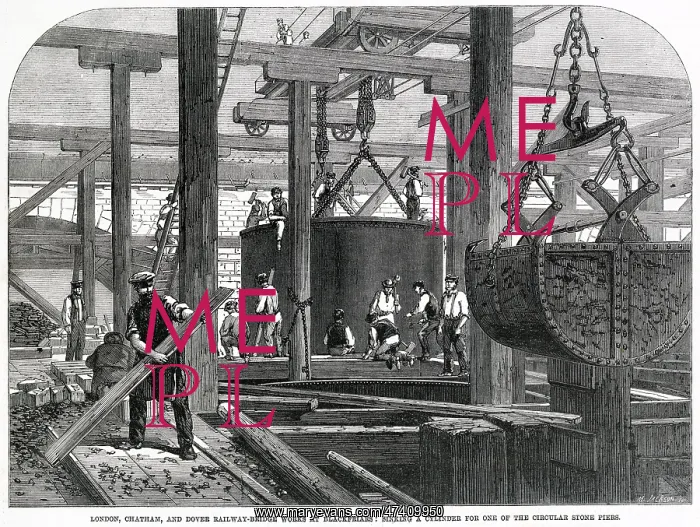 : Construction of Blackfriars Railway Bridge 1863 : Construction of Blackfriars Railway Bridge 1863