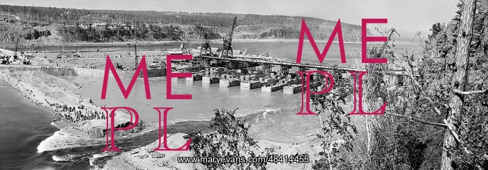 : Construction of the Bratsk hydropower station, 1959 : Construction of the Bratsk hydropower station, 1959