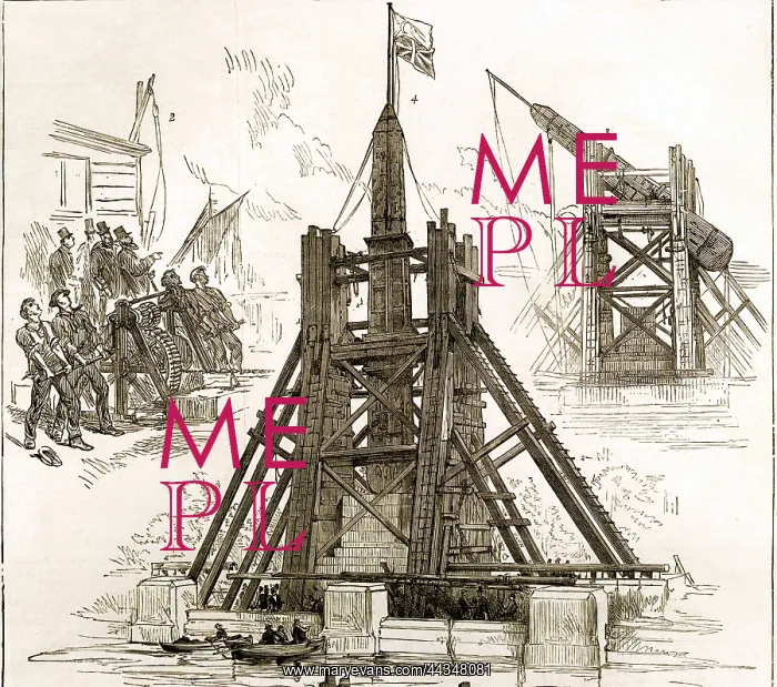 : Construction of Cleopatra's Needle Thames Embankment : Construction of Cleopatra's Needle Thames Embankment