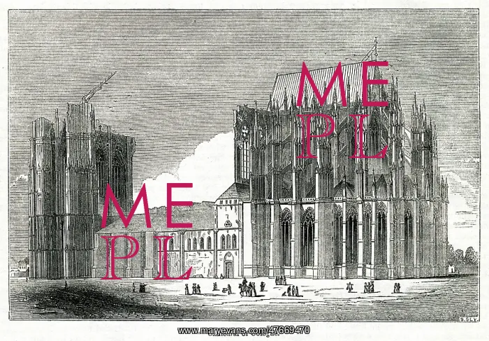 : Construction of Cologne Cathedral, Germany : Construction of Cologne Cathedral, Germany