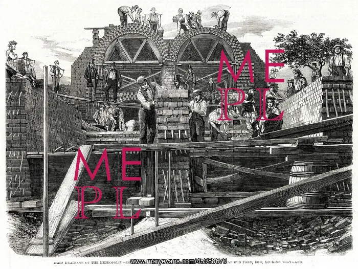: Construction of Drainage Tunnels at Wick Lane, London 1859 : Construction of Drainage Tunnels at Wick Lane, London 1859