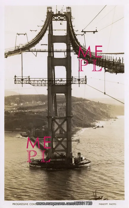 : Construction of the Golden Gate Bridge, San Francisco, USA : Construction of the Golden Gate Bridge, San Francisco, USA