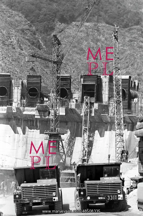 : Construction of Inguri hydroelectric station, 1977 : Construction of Inguri hydroelectric station, 1977