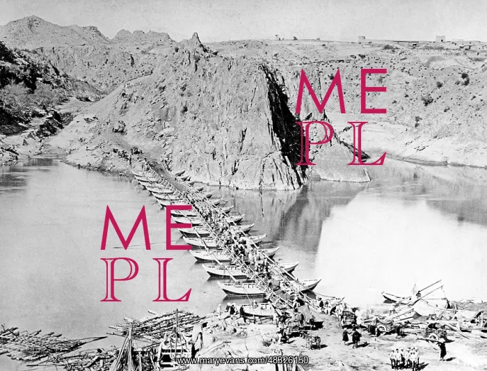 : Construction of a military bridge in the Himalayas, 1903 : Construction of a military bridge in the Himalayas, 1903
