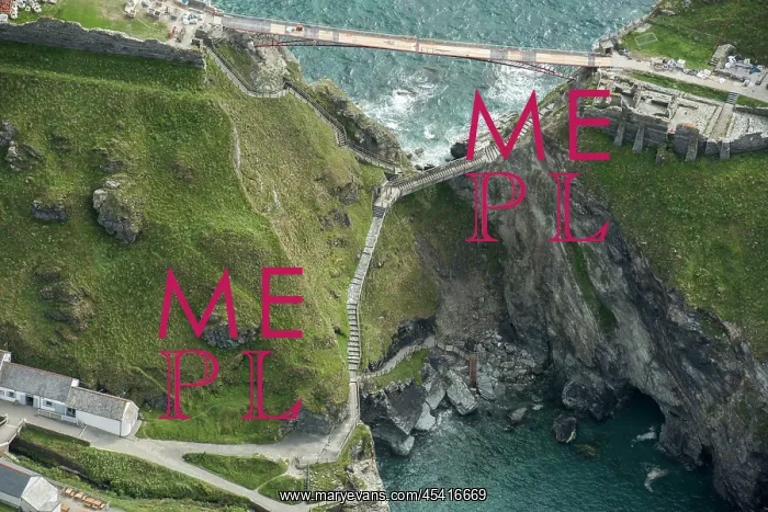 : Construction of new Tintagel Castle footbridge, Cornwall : Construction of new Tintagel Castle footbridge, Cornwall