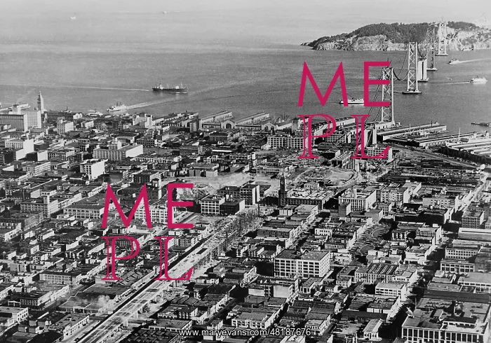 : Construction of the Oakland Bay Bridge in San Francisco, 193 : Construction of the Oakland Bay Bridge in San Francisco, 193