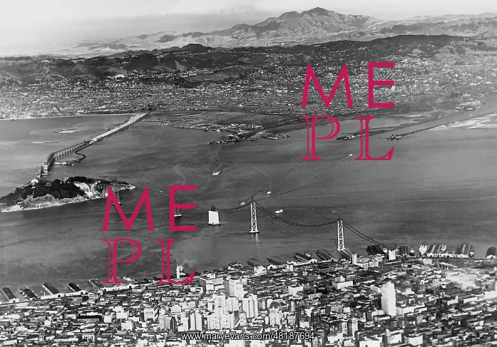 : Construction of the Oakland Bay Bridge in San Francisco, 193 : Construction of the Oakland Bay Bridge in San Francisco, 193