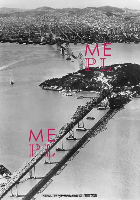 : Construction of the Oakland Bay Bridge in San Francisco, 193 : Construction of the Oakland Bay Bridge in San Francisco, 193