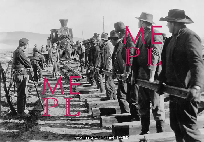 : Construction of a railway line in the Wild West : Construction of a railway line in the Wild West