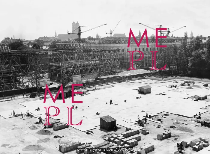 : Construction site at Koenigsplatz, 1935 : Construction site at Koenigsplatz, 1935