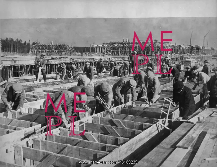 : Construction site of the Volkswagen factory, 1938 : Construction site of the Volkswagen factory, 1938