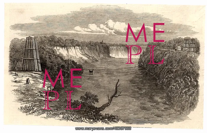 : Construction of a suspension bridge at the Niagara : Construction of a suspension bridge at the Niagara