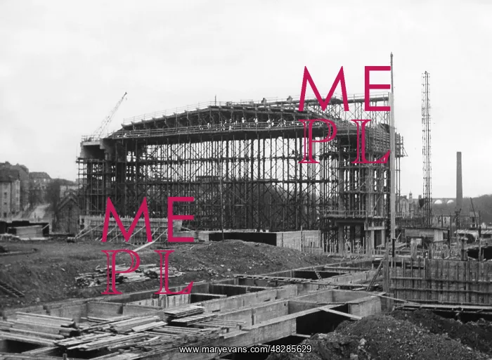 : Construction work on the Adolf-Hitler-Platz in Weimar : Construction work on the Adolf-Hitler-Platz in Weimar