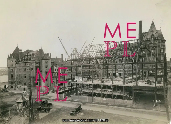 : Construction work, Chateau Frontenac, Quebec City : Construction work, Chateau Frontenac, Quebec City