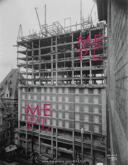 : Construction work, Chateau Frontenac, Quebec City : Construction work, Chateau Frontenac, Quebec City
