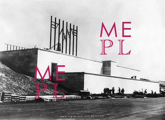 : Construction work on the Zeppelin grandstand, 1930s : Construction work on the Zeppelin grandstand, 1930s
