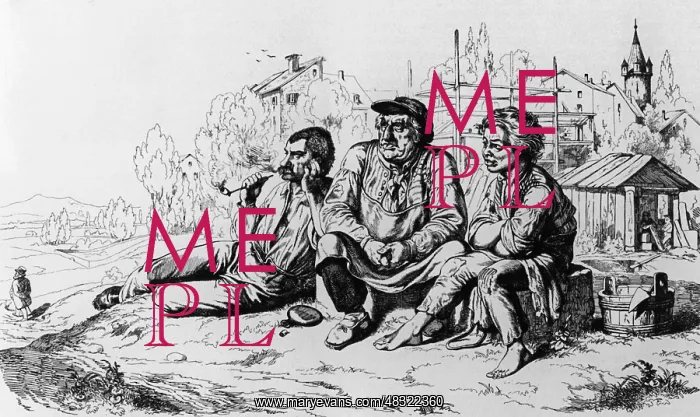 : Construction workers at breakfast break in Frankfurt, 1848 : Construction workers at breakfast break in Frankfurt, 1848