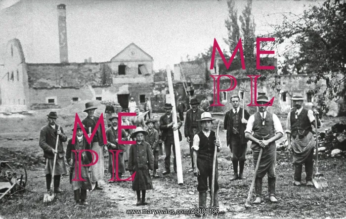 : Construction workers on a property near Lambach : Construction workers on a property near Lambach
