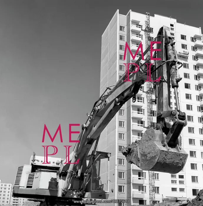 : Construction of Yasenevo District in Moscow, 1977 : Construction of Yasenevo District in Moscow, 1977
