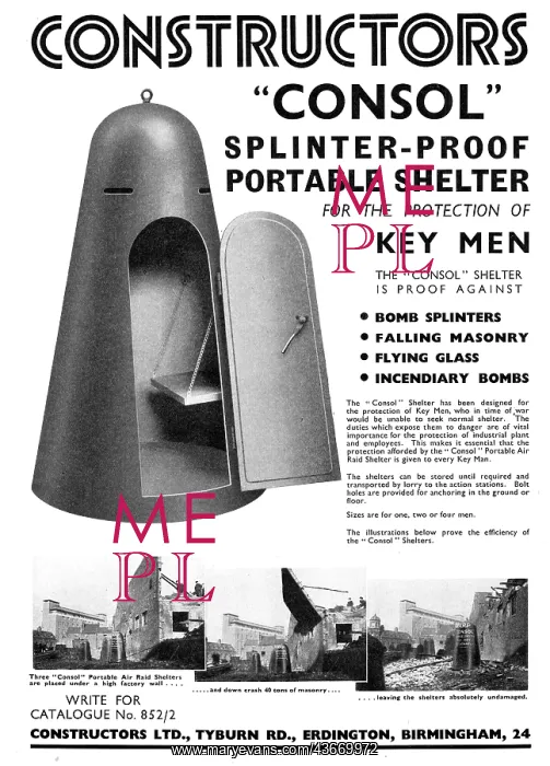 : Constructors Ltd Consol ARP Shelters 1939 : Constructors Ltd Consol ARP Shelters 1939