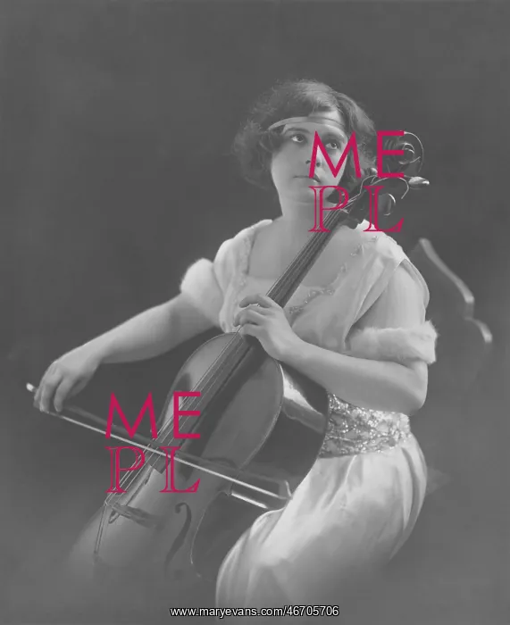 : Contemplating woman plays cello : Contemplating woman plays cello