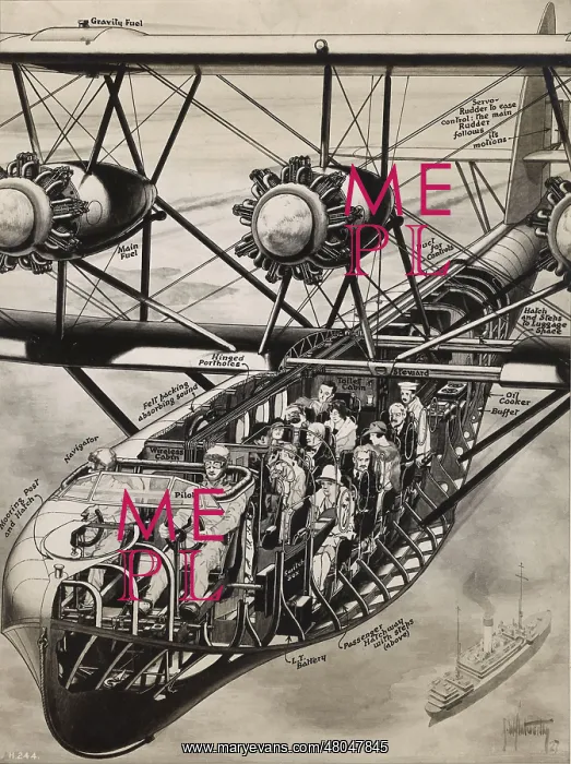 : Contemporary cutaway drawing of the Short S8 Calcutta : Contemporary cutaway drawing of the Short S8 Calcutta