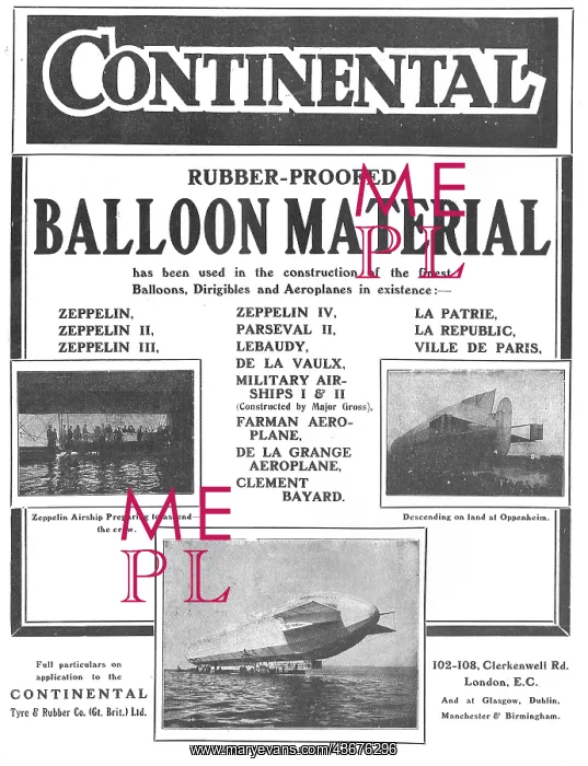 : Continental Rubber Proofed Balloon & Dirigible Material : Continental Rubber Proofed Balloon & Dirigible Material