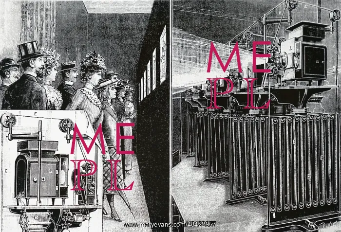 : Continuous loop projectors used at the Paris Exposition : Continuous loop projectors used at the Paris Exposition