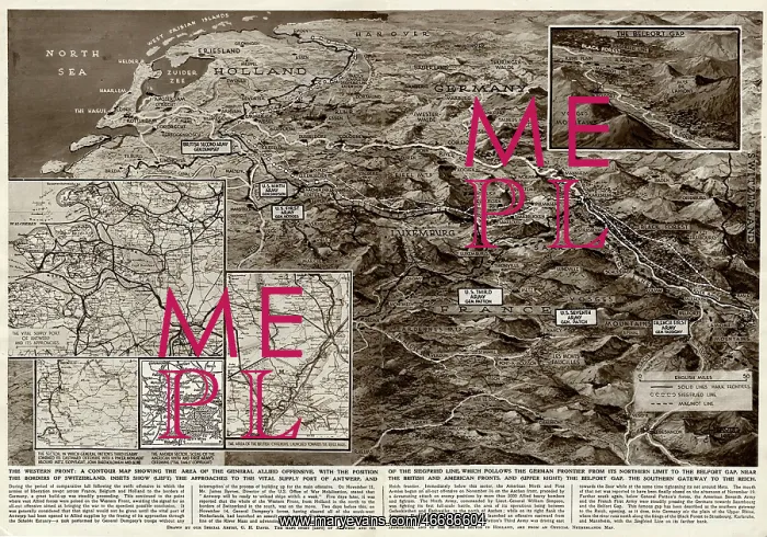 : Contour map of Western Front by G. H. Davis : Contour map of Western Front by G. H. Davis