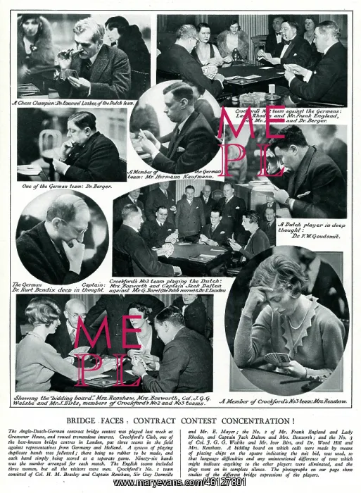  : Contract Bridge Contest, 1932