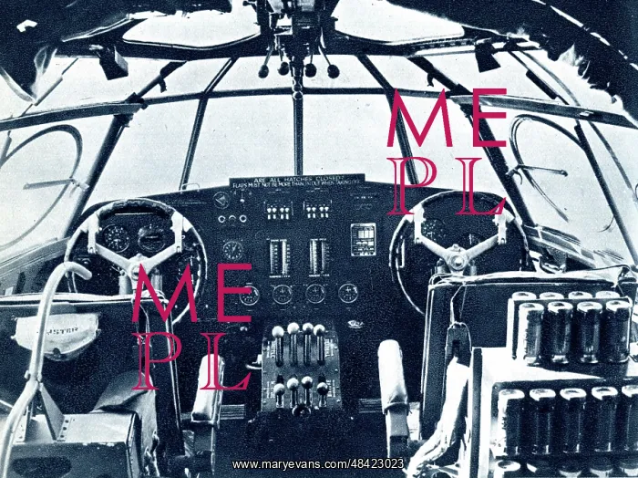 : Controls of RAF Short Sunderland Flying Boat, WW2 : Controls of RAF Short Sunderland Flying Boat, WW2