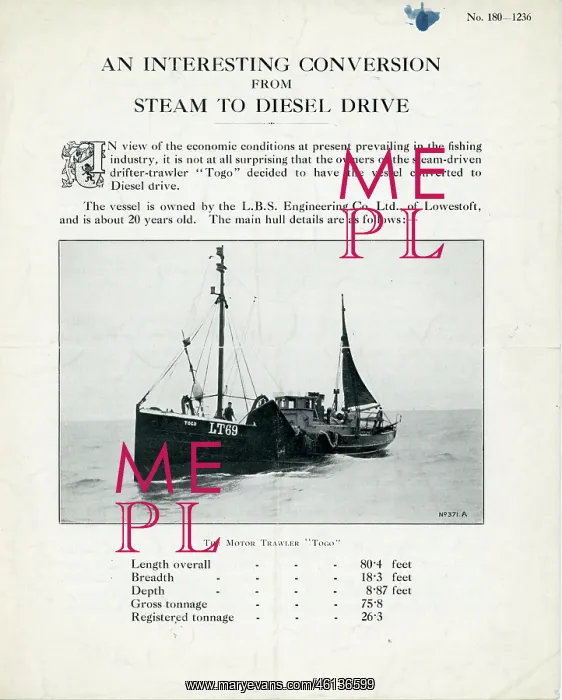 : Converting from marine steam to diesel drive : Converting from marine steam to diesel drive