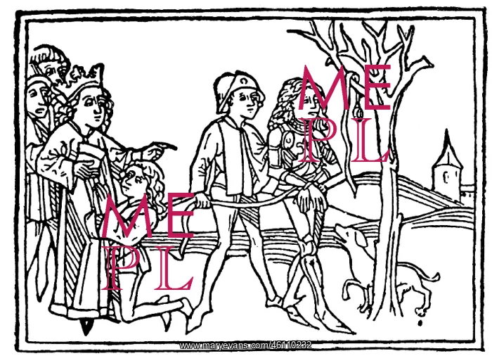 : Convict is led to the gallows, 15th century : Convict is led to the gallows, 15th century