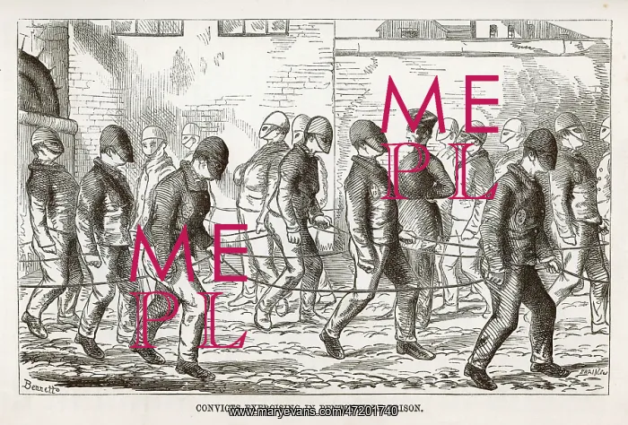 : Convicts exercising in the yard at Pentonville Prison : Convicts exercising in the yard at Pentonville Prison