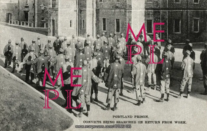 : Convicts being searched, Portland Prison, Dorset : Convicts being searched, Portland Prison, Dorset