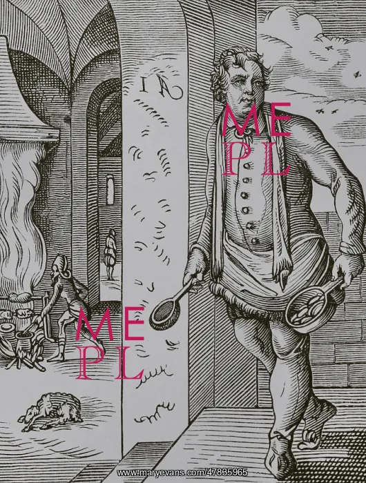 : Cook, 16th century. Engraving : Cook, 16th century. Engraving