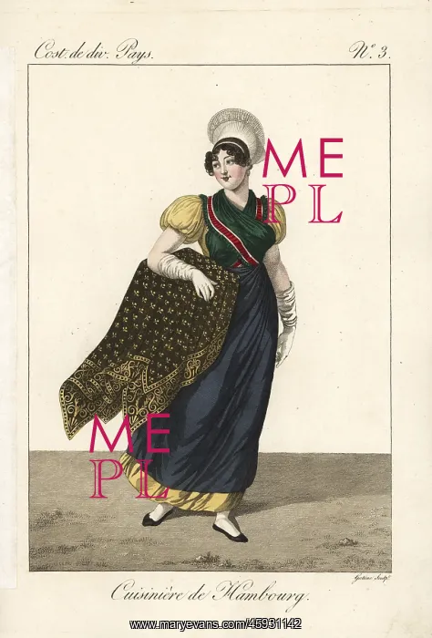 : Cook from Hamburg, Germany, 19th century : Cook from Hamburg, Germany, 19th century
