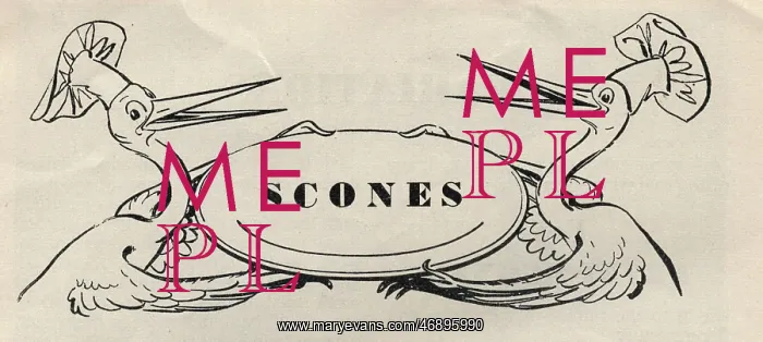 : Cookery Books - 1953, Scones, caption, illustration : Cookery Books - 1953, Scones, caption, illustration